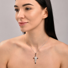 Мужской крест серебро с золотом