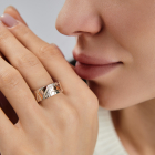 Обручальное кольцо из серебра и золота