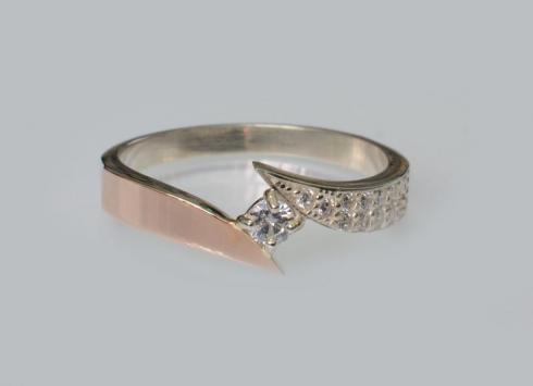 Серебряное кольцо с накладкой золота