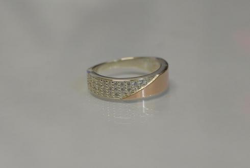 Кольцо из серебра с золотом
